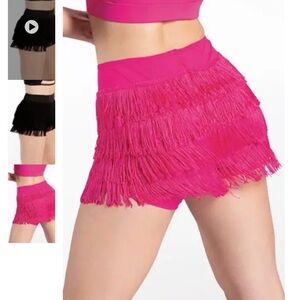 Pink Fringe Girl Shorts